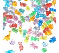 Gaodercha 100 statuette di animali in resina, colore misto, coniglio, tartaruga, anatra, dinosauro, orso, statuette in miniatura, collezione di piccoli ornamenti in resina, multi stile