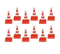 Gaodercha 12 pezzi mini traffico cono resina ciondoli rosso cartello stradale ciondolo rosso bianco resina acrilica barricata segno modello roadblock charms per gioielli fai da te produzione
