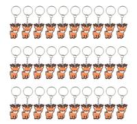 Gaodercha 30 portachiavi a forma di animali della foresta con alce marrone, in PVC, per regali per feste, regali per borse, scatole premi, decorazioni per aule