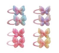 Gaodercha 4 paia di fermagli per capelli a farfalla per bambini, 4 colori, graziose paillettes luccicanti, fermagli per capelli per bambini, antiscivolo, accessori per lo styling dei capelli per le