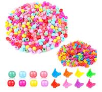 Gaodercha Set di 250 mini fermagli per capelli tra cui 200 fermagli per capelli rotondi color caramella, 50 fermagli per capelli a farfalla per trecce, mini clip per capelli arcobaleno per