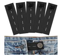 gaoduanluoluo 5 Pezzi Estensori Elastici in Vita, Estensione Elastica in Vita, Regolabili Bottone Allarga Pantaloni per Gravidanza, Uomo e Donna (Nero)