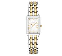 GAOFAN HOUR Orologio da donna dorato con cassa rettangolare vintage, quadrante romano bianco, cinturino in acciaio inossidabile, strumento di regolazione incluso, resistente all'acqua, Bianco-argento.
