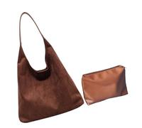 GAOFESA 2pcs elegante borsa a tracolla per le signore borse ascellari borsa grande capacità con piccola borsa interna per lavoro e viaggio borsa ascellare, Caff, One Size