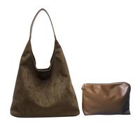 GAOFESA 2pcs elegante borsa a tracolla per le signore borse ascellari borsa grande capacità con piccola borsa interna per lavoro e viaggio borsa ascellare, Verde, One Size