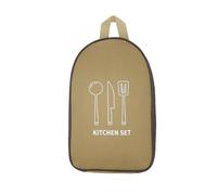 GAOFESA Borsa da campeggio per utensili da cucina organizer borsa da viaggio portatile picnic da tavola borsa per cucinare all'aperto, cachi