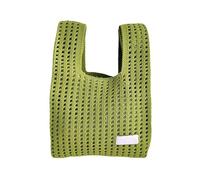 GAOFESA Borsa da polso a maglia fatta a mano alla moda per la piccola borsa casual delle donne con disegni unici scavati fuori borsa della spesa borsa a maglia scavata, Verde frutta, One Size