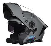 GAOFZHAO Casco apribile Casco Moto Bluetooth Casco Moto modulare con Doppia Visiera Casco apribile Certificato ECE con Microfono for Risposta Automatica Casco Scooter Integrato(J,S(55~56CM))