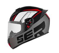 GAOFZHAO Casco Integrale da Moto con Visiera antiappannamento HD con Protezione UV, Certificato DOT/ECE, Adatto a ciclomotori, Scooter e Biciclette da Uomo e da Donna(A14,S)