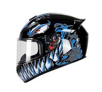 GAOFZHAO Casco Integrale da Moto con Visiera antiappannamento HD con Protezione UV, Certificato DOT/ECE, Adatto a ciclomotori, Scooter e Biciclette da Uomo e da Donna(A17,M)