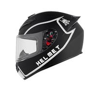 GAOFZHAO Casco Integrale da Moto con Visiera antiappannamento HD con Protezione UV, Certificato DOT/ECE, Adatto a ciclomotori, Scooter e Biciclette da Uomo e da Donna(A27,L)