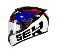 GAOFZHAO Casco Integrale da Moto con Visiera antiappannamento HD con Protezione UV, Certificato DOT/ECE, Adatto a ciclomotori, Scooter e Biciclette da Uomo e da Donna(A16,3XL)