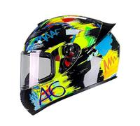 GAOFZHAO Casco Integrale da Moto con Visiera antiappannamento HD con Protezione UV, Certificato DOT/ECE, Adatto a ciclomotori, Scooter e Biciclette da Uomo e da Donna(A33,S)