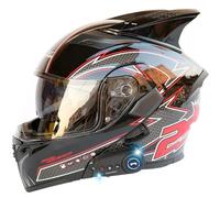 GAOFZHAO Casco Integrale Modulare Flip-Up Casco Moto con Bluetooth Casco Scooter Certificato DOT/ECE con Doppia Visiera Casco Flip-Up Casco Moto for Uomo e Donna(M,L(59~60cm))