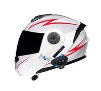 GAOFZHAO Casco modulare da Moto con Visiera a Doppio Strato, Certificazione Bluetooth ECE/DOT, Quattro Stagioni for Uomo e Donna, Fodera Rimovibile, Adatto a motociclette(A08,S(55-56))