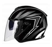 GAOFZHAO Casco Moto Mezza Calotta Casco Aperto con Doppia Visiera Slot for Auricolare Bluetooth Riservato Fodera Rimovibile Certificazione ECE Casco Scooter Adulti Uomini Donne(A,M(54~55CM))