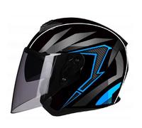 GAOFZHAO Casco Moto Mezza Calotta Casco Aperto con Doppia Visiera Slot for Auricolare Bluetooth Riservato Fodera Rimovibile Certificazione ECE Casco Scooter Adulti Uomini Donne(K,L(56~58CM))
