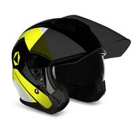 GAOFZHAO Casco Moto Mezza Calotta Casco Aperto con Doppia Visiera Slot for Auricolare Bluetooth Riservato Fodera Rimovibile Certificazione ECE Casco Scooter Adulti Uomini Donne(F,XXL(61~62CM))