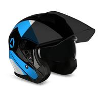 GAOFZHAO Casco Moto Mezza Calotta Casco Aperto con Doppia Visiera Slot for Auricolare Bluetooth Riservato Fodera Rimovibile Certificazione ECE Casco Scooter Adulti Uomini Donne(I,M(54~55CM))