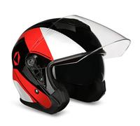 GAOFZHAO Casco Moto Mezza Calotta Casco Aperto con Doppia Visiera Slot for Auricolare Bluetooth Riservato Fodera Rimovibile Certificazione ECE Casco Scooter Adulti Uomini Donne(E,XL(59~60CM))