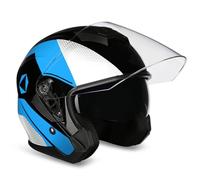 GAOFZHAO Casco Moto Mezza Calotta Casco Aperto con Doppia Visiera Slot for Auricolare Bluetooth Riservato Fodera Rimovibile Certificazione ECE Casco Scooter Adulti Uomini Donne(J,L(56~58CM))
