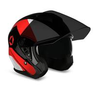 GAOFZHAO Casco Moto Mezza Calotta Casco Aperto con Doppia Visiera Slot for Auricolare Bluetooth Riservato Fodera Rimovibile Certificazione ECE Casco Scooter Adulti Uomini Donne(D,L(56~58CM))