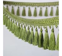GAOGaoxin 1 Meter Decorative Tassel Fringe Trim - Shiny Beaded Edge Lace Ribbon for Sewing, Curtains, Tablecloths & Home Decor(Grün)
