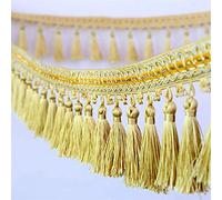 GAOGaoxin 1 Meter Polyester Tassel Fringe Trim - Elegant Beaded Decorative Trimming for DIY Crafts, Curtains, Sofa, And Table Decor(Yeiiow)