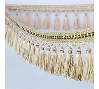 GAOGaoxin 1 Meter Polyester Tassel Fringe Trim - Elegant Beaded Decorative Trimming for DIY Crafts, Curtains, Sofa, And Table Decor(Beige)