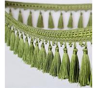GAOGaoxin 1 Meter Polyester Tassel Fringe Trim - Elegant Beaded Decorative Trimming for DIY Crafts, Curtains, Sofa, And Table Decor(Grün)