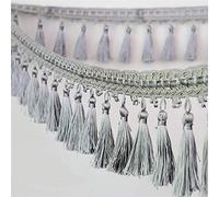 GAOGaoxin 1 Meter Polyester Tassel Fringe Trim - Elegant Beaded Decorative Trimming for DIY Crafts, Curtains, Sofa, And Table Decor(Grijs)