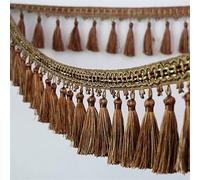 GAOGaoxin 1 Meter Polyester Tassel Fringe Trim - Elegant Beaded Decorative Trimming for DIY Crafts, Curtains, Sofa, And Table Decor(Bruin)