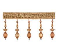 GAOGaoxin 3 Meters Crystal Beaded Pendant Tassel Fringe Trim - Durable Polyester Sewing Fringe 9cm Wide(Yeiiow)