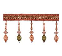 GAOGaoxin 3 Meters Crystal Beaded Pendant Tassel Fringe Trim - Durable Polyester Sewing Fringe 9cm Wide(Oranje)