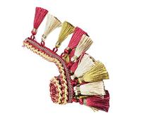 GAOGaoxin Elegant 1 Yard Tassel Fringe Trim for Crafting, Sewing, And Home Decor - Soft Polyester Edging(Red)