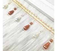 GAOGaoxin Elegant 12 Meters Tassel Fringe Trim - Braided Fabric Lace Ribbon with Hanging Beads for Home Decoration And Sewing Projects(Oranje)