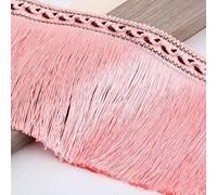 GAOGaoxin Elegant 13 Meters Polyester Tassel Fringe Trim for Curtains, Dresses, And Home Decor - DIY Sewing Accessories(Pink)