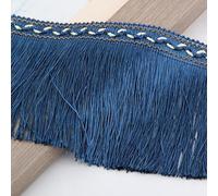 GAOGaoxin Elegant 13 Meters Polyester Tassel Fringe Trim for Curtains, Dresses, And Home Decor - DIY Sewing Accessories(Royal Blue)