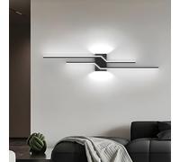 GaoHX Applique da Parete LED Interno, 40W 120CM Moderna Lampada da Parete Interno, Luce a Parete Curva Moderno Lampada a Muro Minimalista per Camera da Letto Soggiorno Corridoio(Black - 6000K Cold)