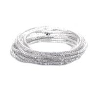 GAOINTELL Set 12 cristalli d ' argento Braccialetti da sposa impilabili scintillanti elastici Accessorio per gioielli Abiti eleganti Decorazione versatile per polso
