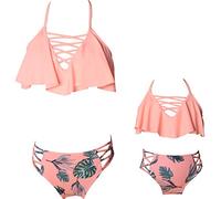 GAOJU Completo Bikini per Mamma e Figlia Costume da Bagno Due Pezzi a Vita Alta Genitore-Figlio Costume da Bagno Estate Abbigliamento da Spiaggia