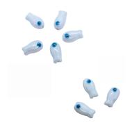 GAOJUDAF 10 pezzi di perle sparse retrò a forma di pesce piccolo, perline in ceramica bianche da 10 mm x 20 mm for la creazione di gioielli fai da te(White)