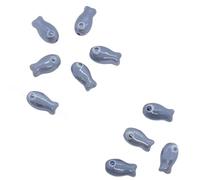 GAOJUDAF 10 pezzi di perle sparse retrò a forma di pesce piccolo, perline in ceramica bianche da 10 mm x 20 mm for la creazione di gioielli fai da te(Gray purple)