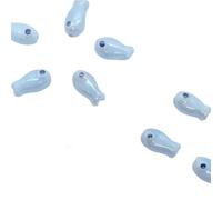 GAOJUDAF 10 pezzi di perle sparse retrò a forma di pesce piccolo, perline in ceramica bianche da 10 mm x 20 mm for la creazione di gioielli fai da te(Sky blue)