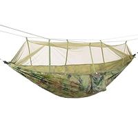 GAOJUNAN Amaca, Hammock Amaca da Campeggio per Esterni Portatile per 1-2 Persone Tessuto per Paracadute Letto Appeso Caccia Dormire Altalena Hamac per Campeggio, Backpacking(Army Green)
