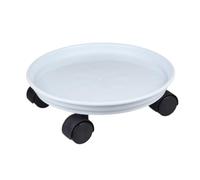 GAOJUNAN Carrello Portavasi Portavaso for Fiori con Ruota Universale, Vassoio Mobile, Base for La Raccolta Acqua, Portafiori in Resina Rotonda Arredamento Giardino(White,27cm)