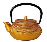 GAOJUNAN Classica Teiera, Teiera per Bollitore in Ghisa da 300 Ml / 0,3 Litri con Teiera per Colino per tè Sfuso, Costruzione Durevole Amanti del tè(Gold)