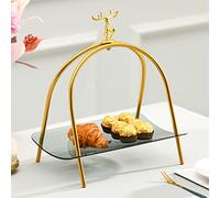 GAOJUNAN Porta Frutta da Tavolo Piatto di frutta ciotola creativa cesto moda lusso caramelle piatto secco vasi for soggiorno per Frutta, Verdura(Bruin)