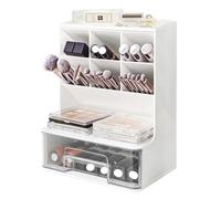 GAOJUNAN Porta Trucchi,Toeletta Organizzatori per Trucco Organizzatore Cosmetico in Plastica per Vanità da Appoggio Bagno in Camera Porta Pennelli per Multifunzione(1pc)
