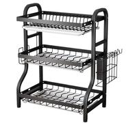 GAOJUNAN Scolapiatti Stabile Asciugapiatti In Ferro Con Scolapiatti Rimovibile Portautensili Per Bancone Cucina Moderno Organizzatore da Cucina(42 * 23.5 * 62cm)